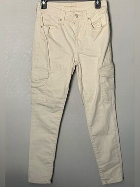 Levi's 721 High Rise Skinny Cargo Jeans Off white/Safari Tan 27